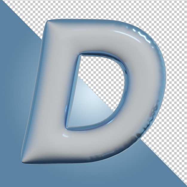 PSD rappresentazione 3d della lettera dell'alfabeto isolata