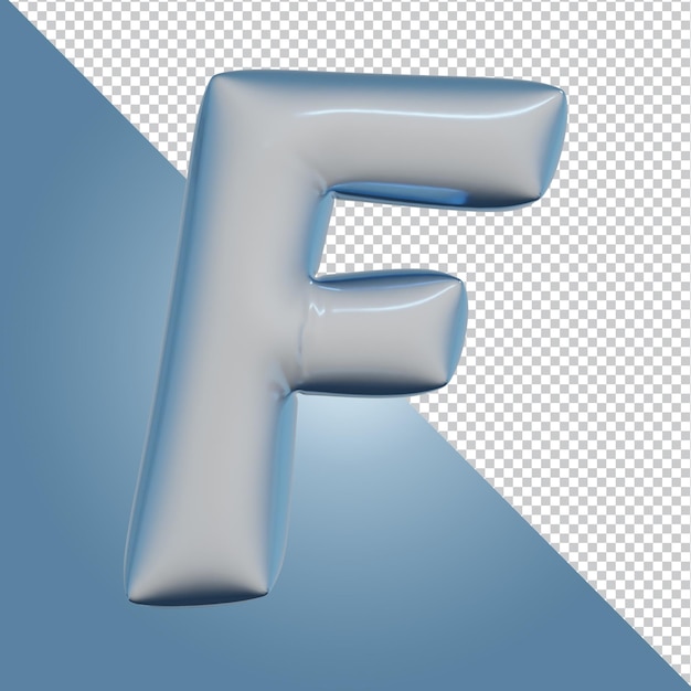 PSD 3d rendering of alphabet letter isolated