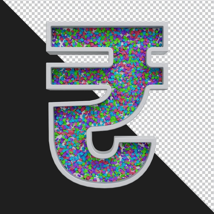 PSD वर्णमाला अक्षर का 3d रेंडर अलग किया गया