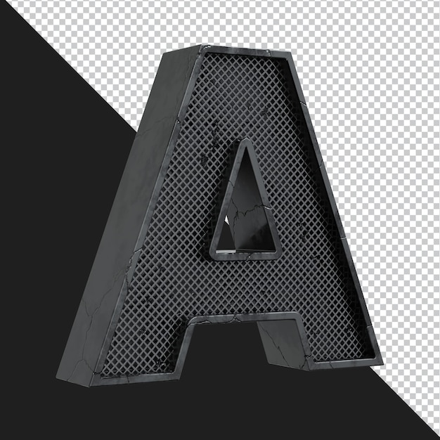 3d rendering of alphabet letter a isolated