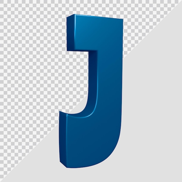 3d rendering of alphabet letter j