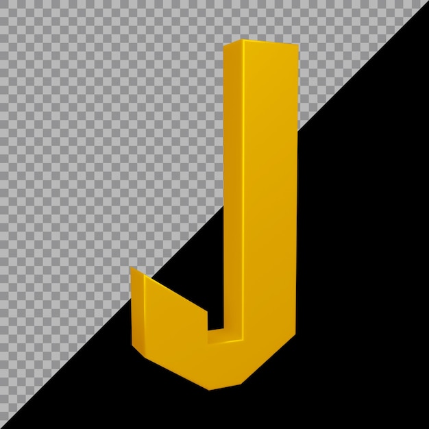 Rendering 3d della lettera dell'alfabeto j