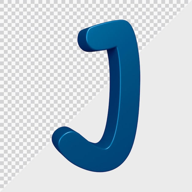 3d rendering of alphabet letter j