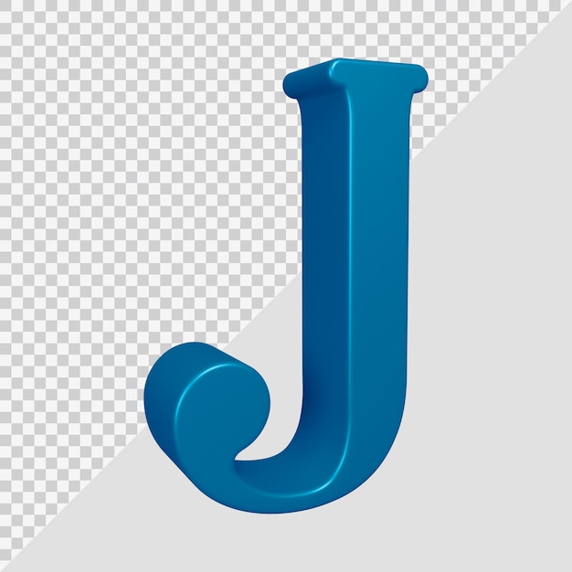 3d rendering of alphabet letter j