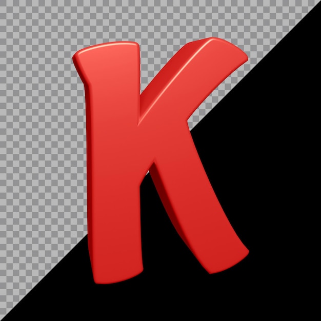 3d rendering of alphabet letter k