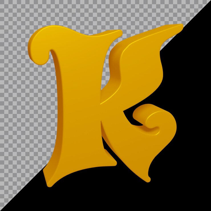 PSD 字母 k 的 3d 渲染