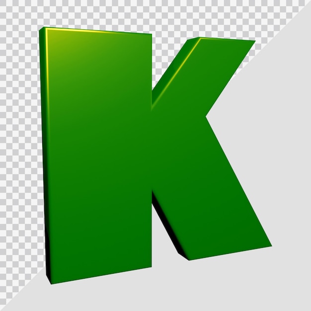 3d rendering of alphabet letter k