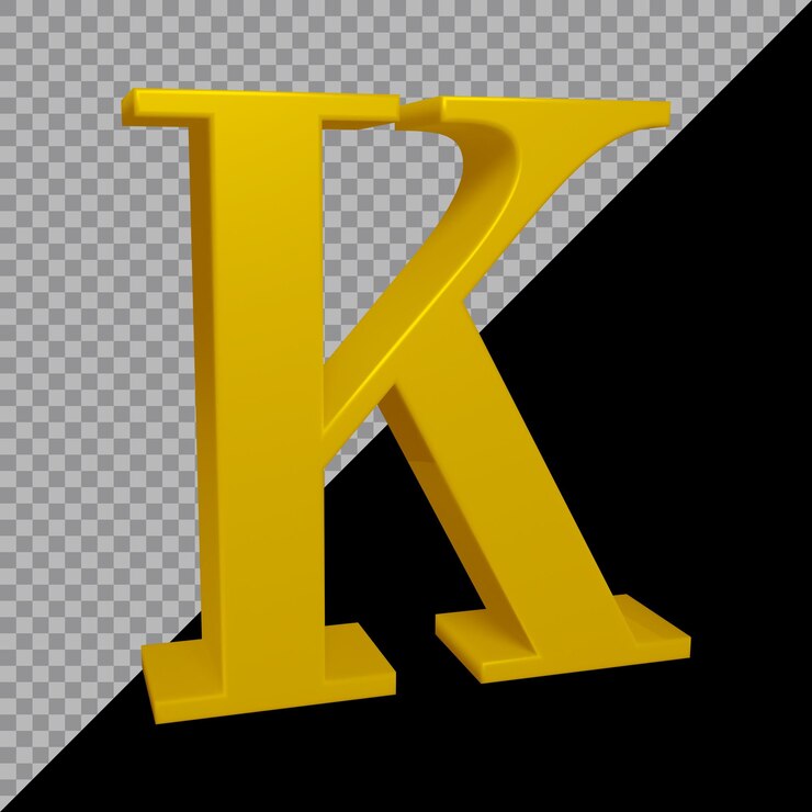 PSD 字母 k 的 3d 渲染