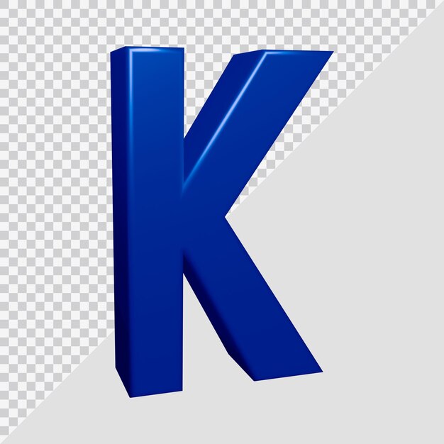 3d rendering of alphabet letter k