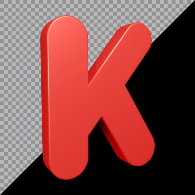 3d rendering of alphabet letter k