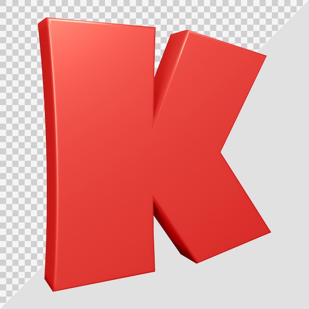 3d rendering of alphabet letter k