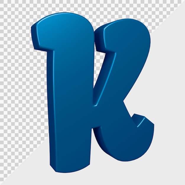 3d rendering of alphabet letter k