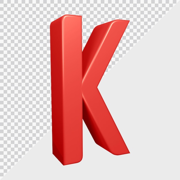 3d rendering of alphabet letter k