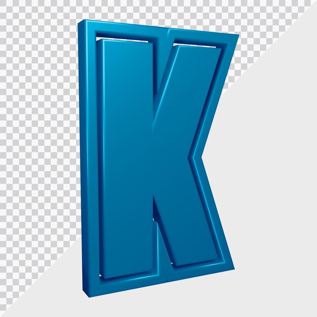 Rendering 3d della lettera dell'alfabeto k