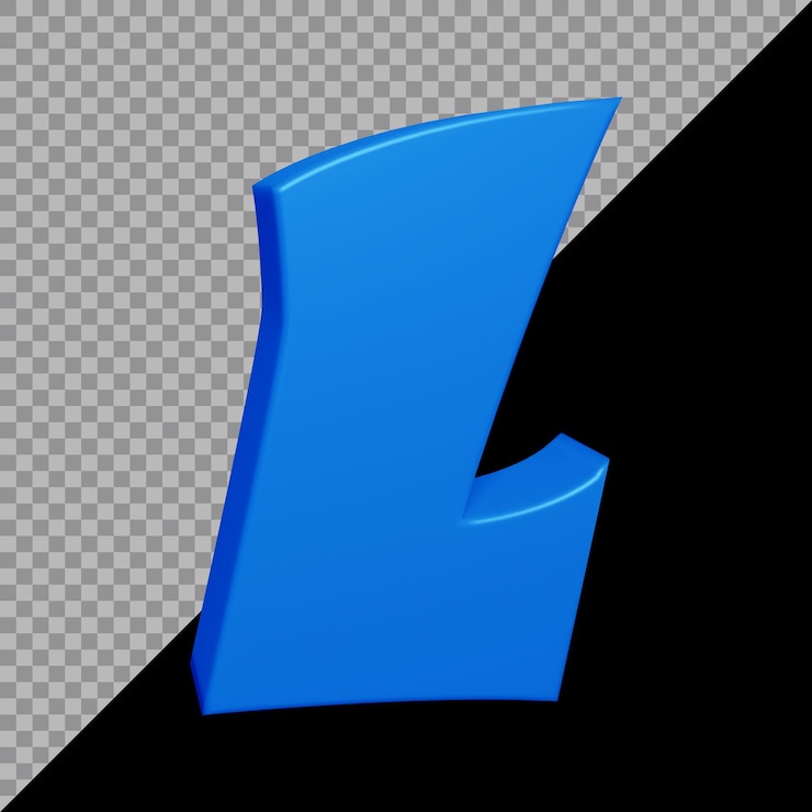 PSD 3d rendering of alphabet letter l