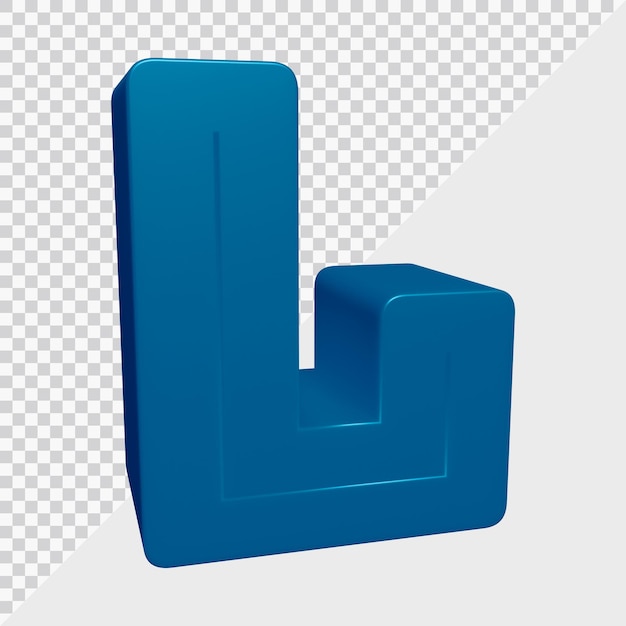 PSD 3d rendering of alphabet letter l