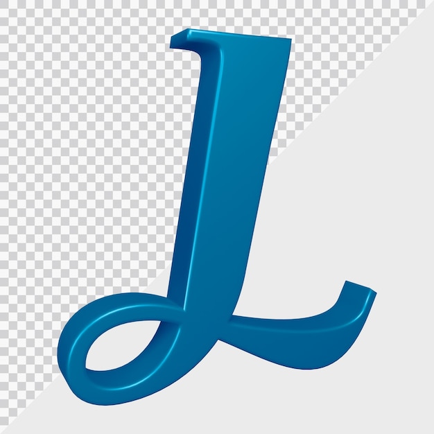 3d rendering of alphabet letter l