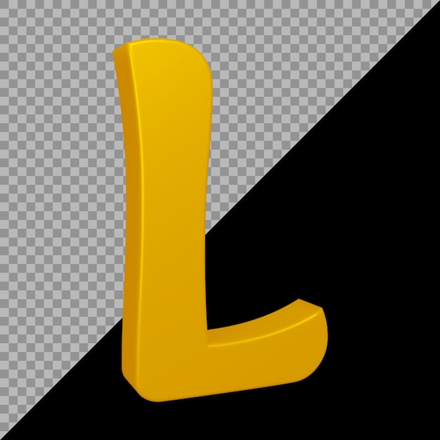 3d rendering of alphabet letter l