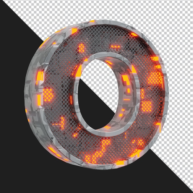 3d rendering of alphabet letter O isolated