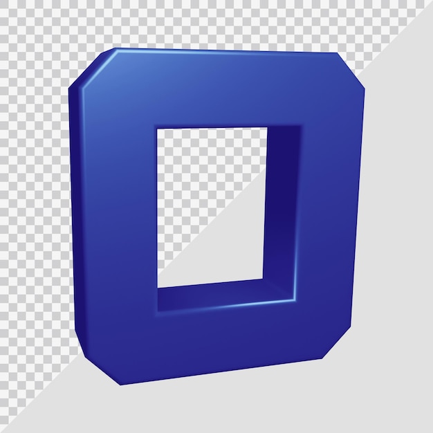알파벳 문자 o의 3d 렌더링