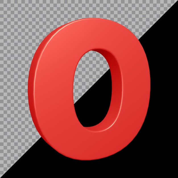 3d rendering of alphabet letter o