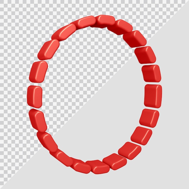 PSD 3d rendering of alphabet letter o