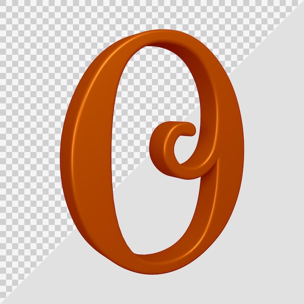 3d rendering of alphabet letter o