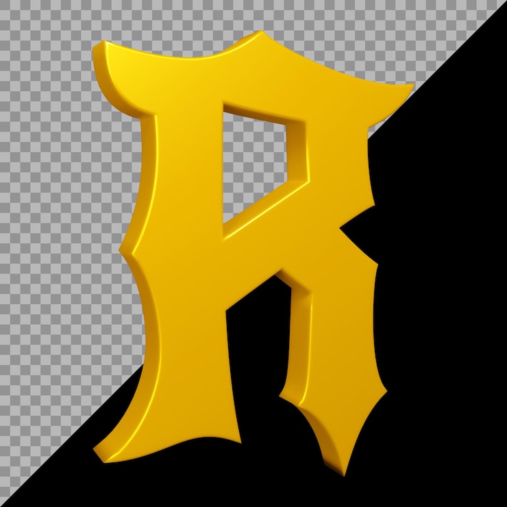 PSD 3d rendering of alphabet letter r