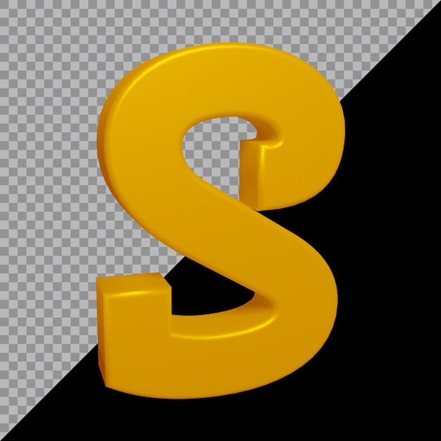 3d rendering of alphabet letter s