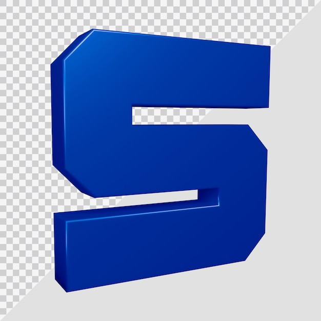 3d rendering of alphabet letter s