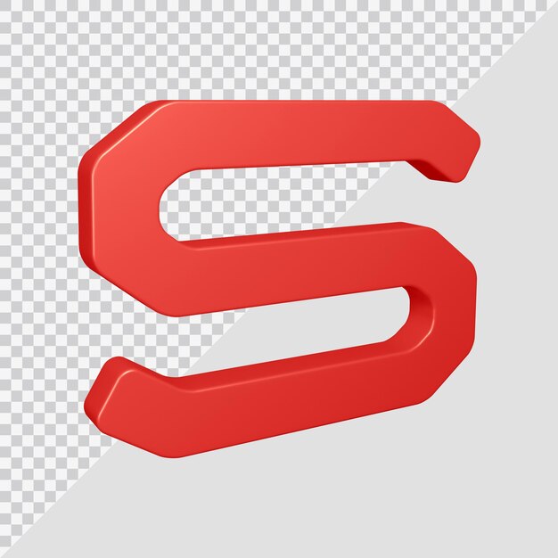 PSD 3d rendering of alphabet letter s