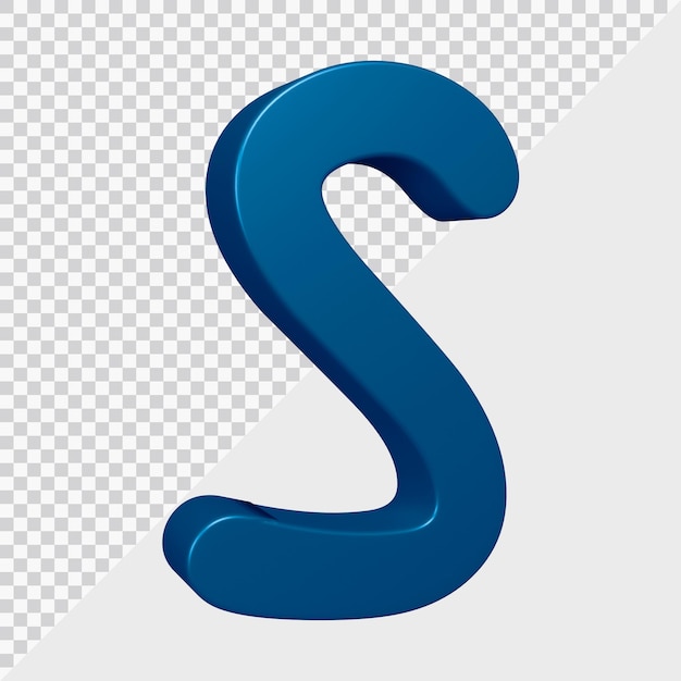 PSD 3d rendering of alphabet letter s