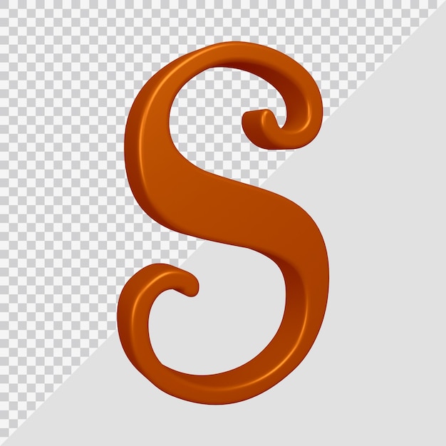 3d rendering of alphabet letter s