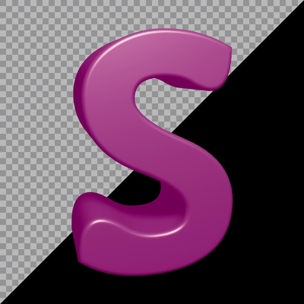 3d rendering of alphabet letter s