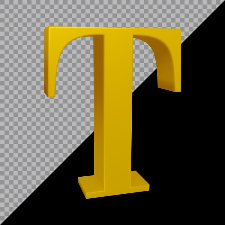 PSD 3d 字母字母 t 的表示