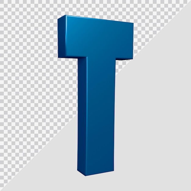 3d rendering of alphabet letter t