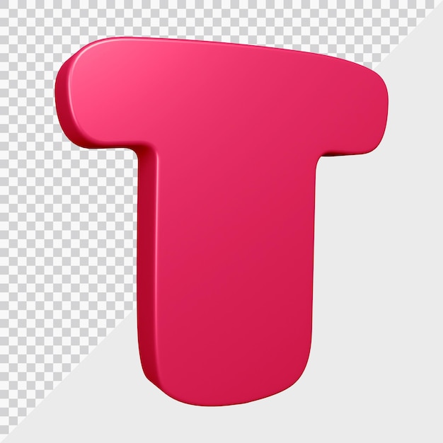 3d rendering of alphabet letter t