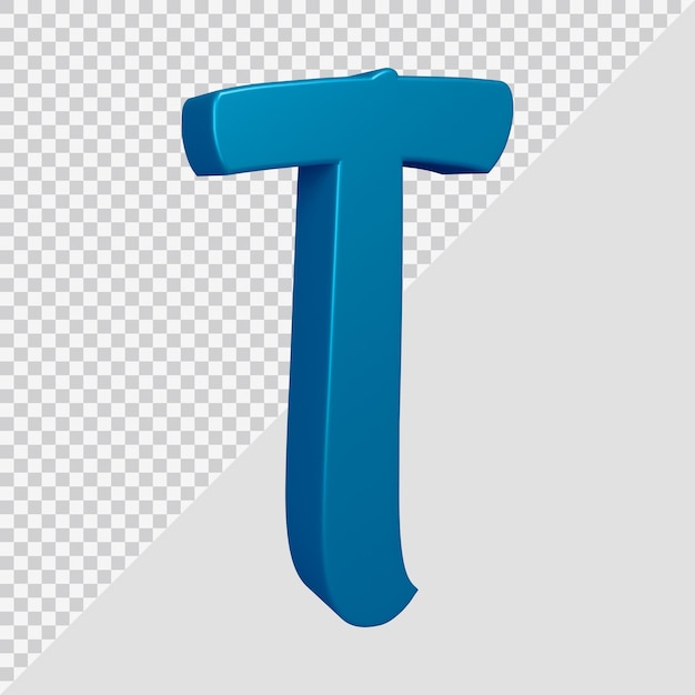 3d rendering of alphabet letter t