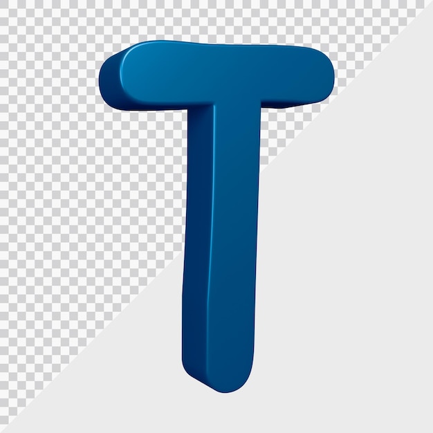 3d rendering of alphabet letter t