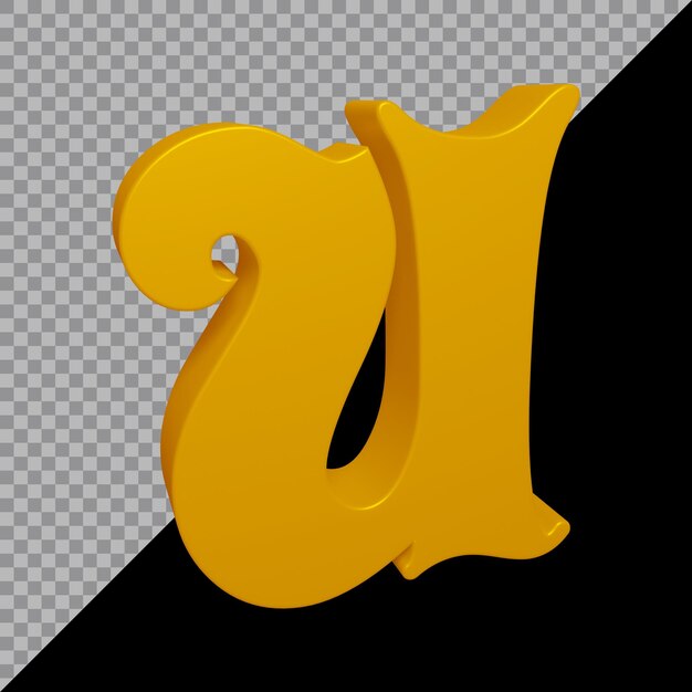 3d rendering of alphabet letter u