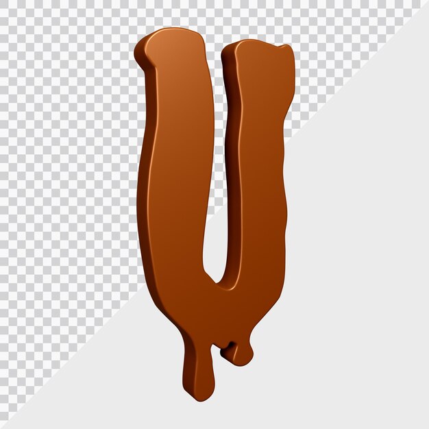 3d rendering of alphabet letter u