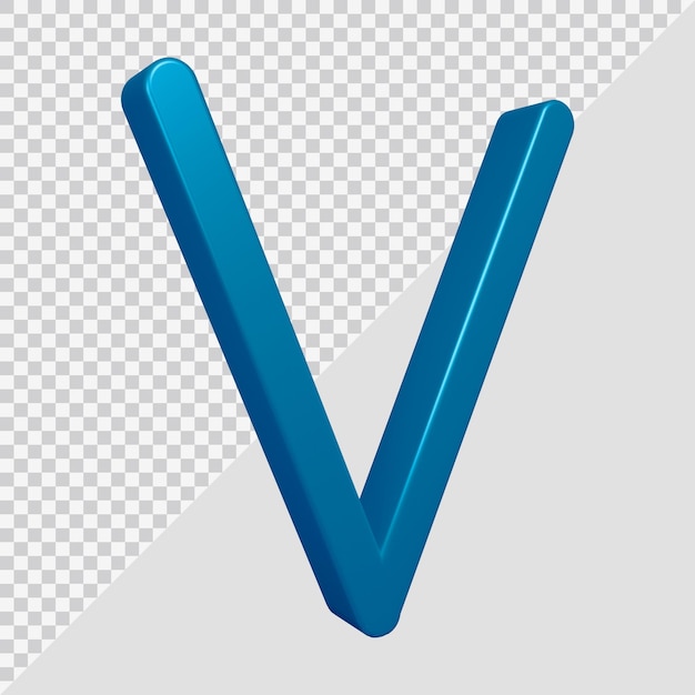 PSD rendering 3d della lettera dell'alfabeto v