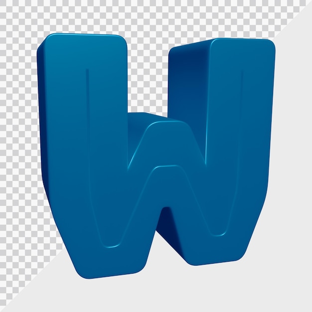 3d rendering of alphabet letter w