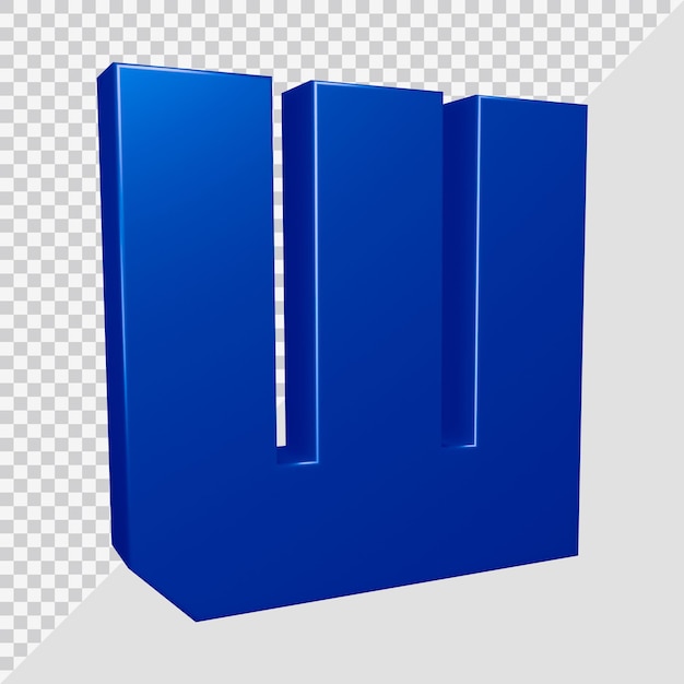 3d rendering of alphabet letter w