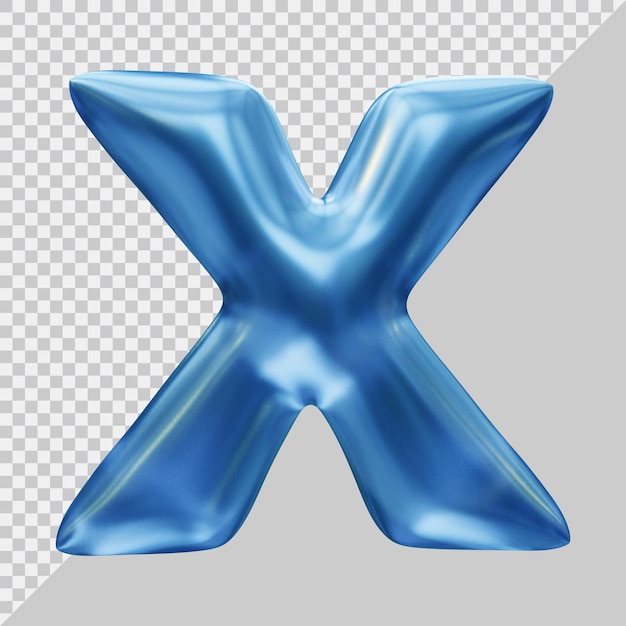 3d rendering of alphabet letter x with modern style