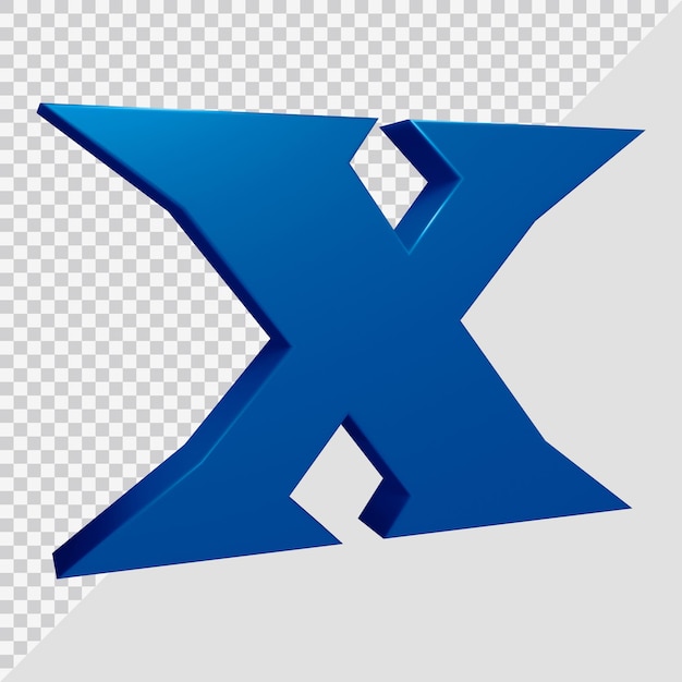 알파벳 문자 x의 3d 렌더링