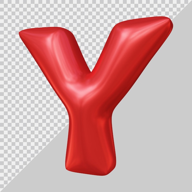 3d rendering of alphabet letter y balloon