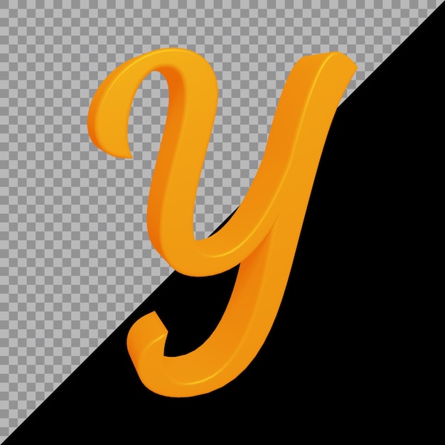 3d rendering of alphabet letter y