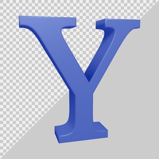 3d rendering of alphabet letter y