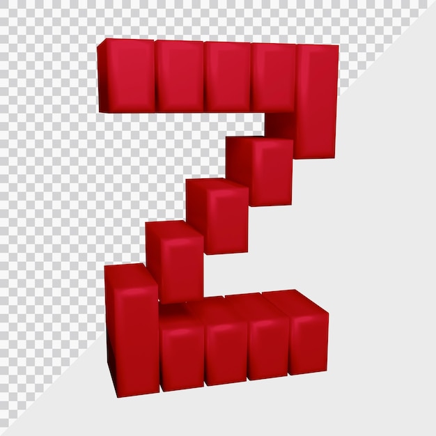 3d rendering of alphabet letter z